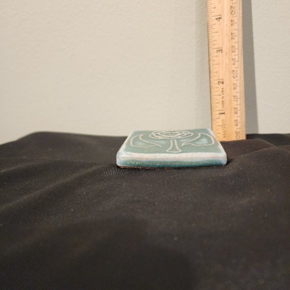 Vintage Pewabic Tile Rose Design - Picture 14 of 16